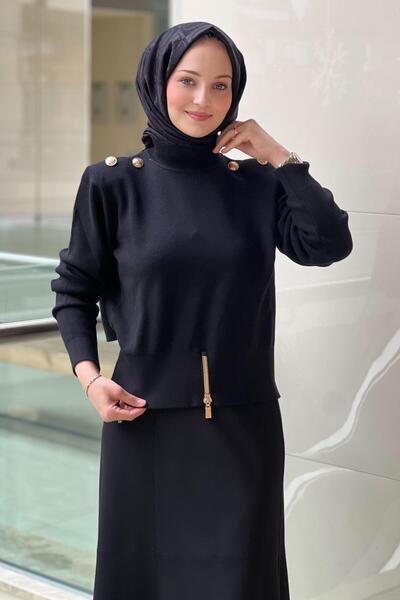 Ghisa Трикотажна туніка з детальними ґудзиками на плечах