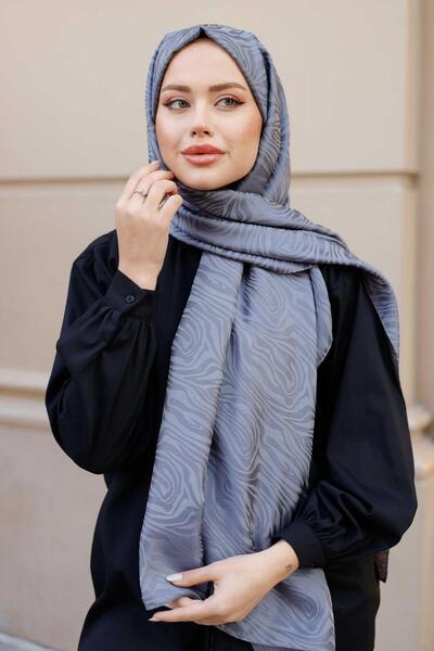 Mahal İpekseli Çift Taraflı Zebra Vual Şal