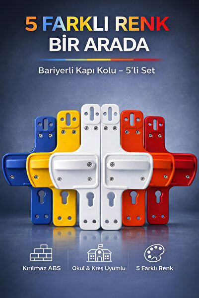 hilal kimya Okullara Renkli Güvenlik! 5 Farklı Renkli Bariyerli Kapı Kolu Tek...