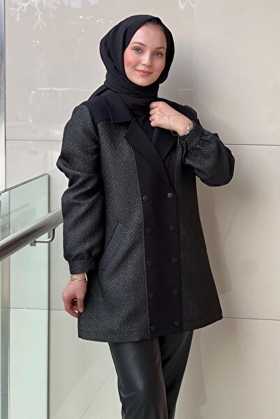 Nuss Дворядний жакардовий кап з застібками спереду