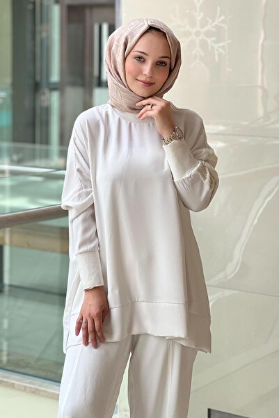 Ghisa Yakası Ve Kolları Triko Detaylı Tunik