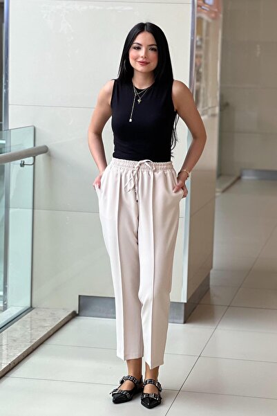 sentez giyim Sentez Yandan Cepli Bağcıklı Pantolon