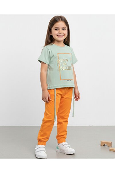 voyyo kids baby DEVOJČIČKE LETNJE MUŠLINSKE PANTALONE SA DUGIM LEĐIMA T T-shi...