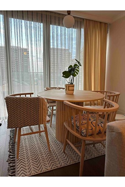 woodywood 103 Cm Yemek Masası Yuvarlak Özel Tasarım Ahşap Model Mutfak Ofis M...