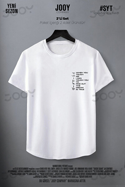 Jooy Company Touch Me Baskılı Oval Kesim T-Shirt 2'li Set
