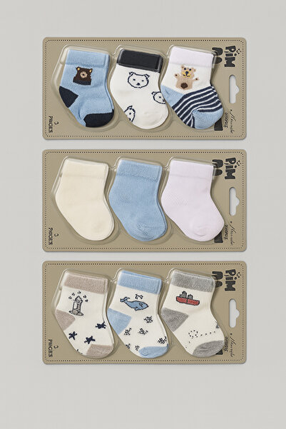 Baby Fou Cotton 0-6 Months Newborn Baby 9-Piece Baby Socks