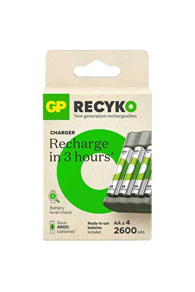 GP GPB441 270HCER21-2GTLB4 4x2700mAH AA Pil ve Şarj Cihazı