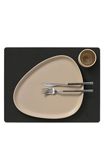 MS Glassware Supla din piele neagră, suport din piele, suport de masă din pie...