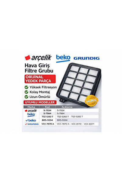 Arçelik S7564 Torbasız Süpürge Motor Koruma Filtresi