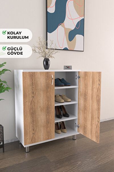 Hediyeler Kapında 4 Raflı Ayakkabı Dolabı Antre Hol Çok Amaçlı Ayakkabılık