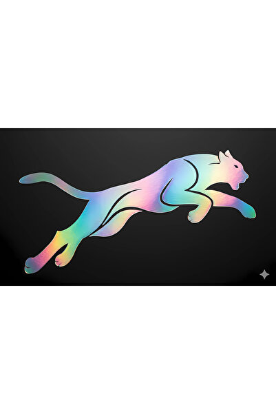AlpiLeo 6 Piece Set Auto and Moto Sticker - 3 Right 3 Left Jumping Cat Lion D...