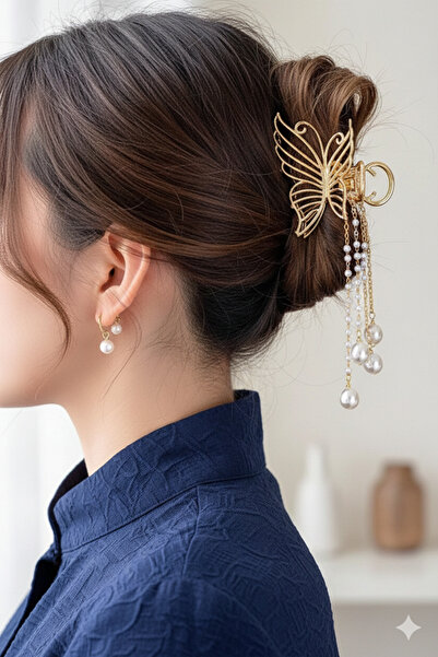 PETEK AKSESUAR Μεταλλικό σχέδιο πεταλούδας - μανταλάκι πόρπης