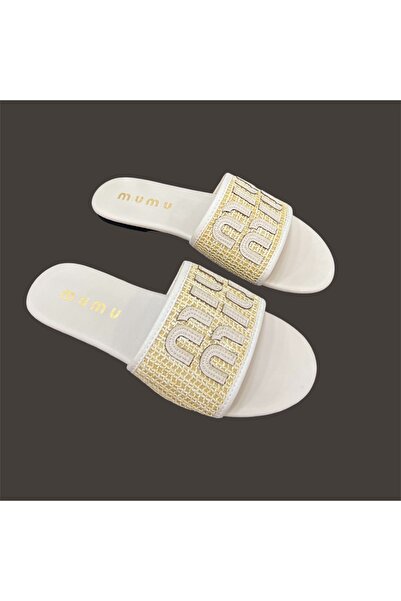 YNS STORE Yns Wicker Slippers Beige