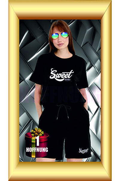 HOFFNUNG Unisex Casual Short Sleeve Set with Sweet Print Outdoor Spring/Summe...