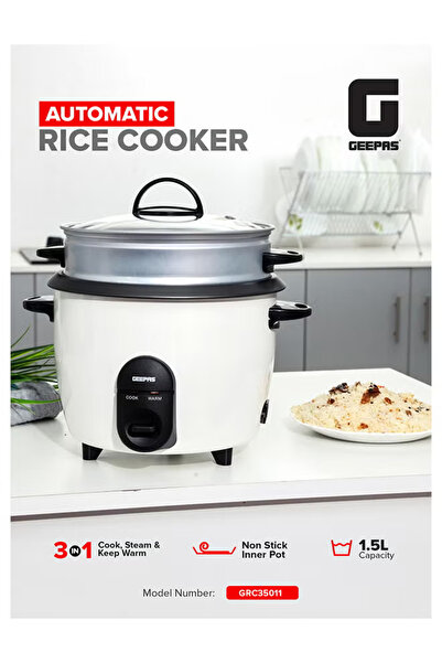 Geepas 500W Rice Cooker – 1.5L Capacity with Keep Warm Function GRC35011