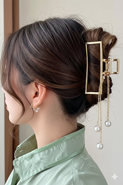 PETEK AKSESUAR Închizătoare metalică cu zăvor cu perlă dreptunghiulară