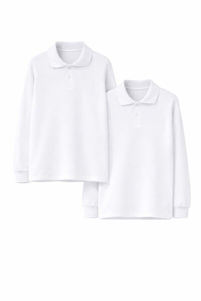 Cansın Mini Tricou pentru școală cu mânecă lungă, cu guler polo, pentru fete,...