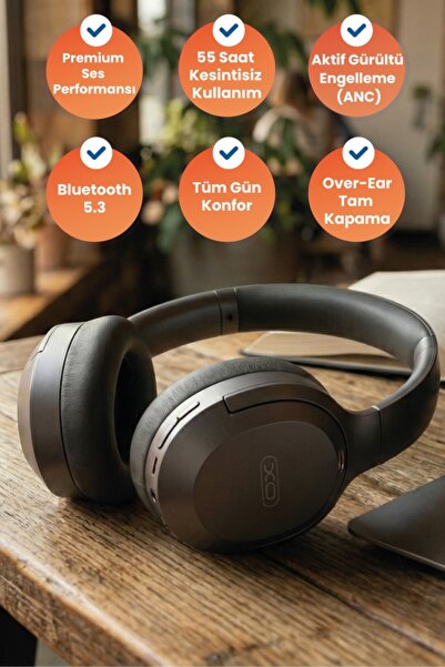 Xo BE53 ANC Aktif Gürültü Engelleyici Kulaklık - 55 Saat Pil ve Premium Ses K...