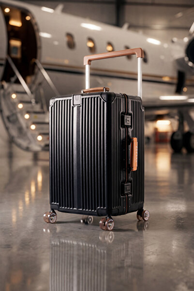 Zeplin Boxy PC Policarbon Orta Boy Valiz Siyah-Kahve