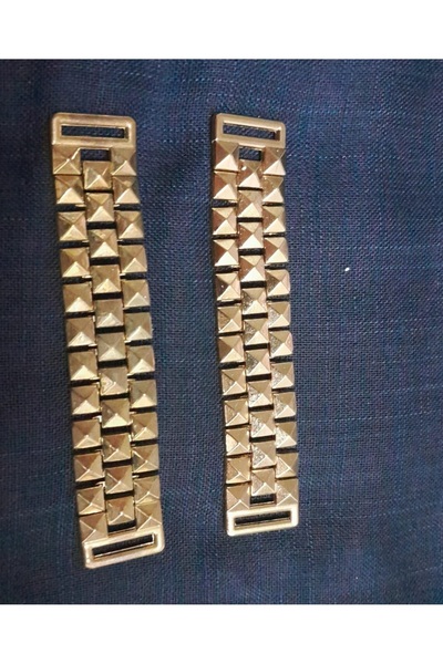 ILCARE Gold Plated Metal 1 cm Inner Belt Pyramid Clasp 10X2 cm 2 Pieces