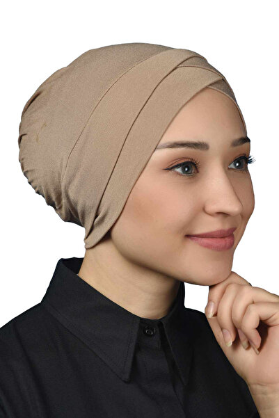 Altobeh أربعة أشرطة متقاطعة للجسم الخارجي جاهزة من القطن الممشط العمامة - بيج...