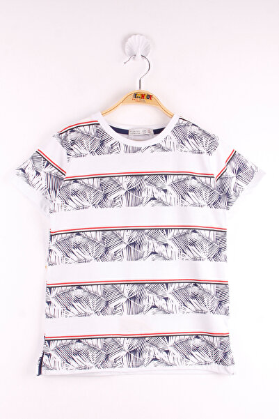 Toontoy Tricou cu mânecă scurtă pentru băieți, cu imprimeu și guler rotund - ...