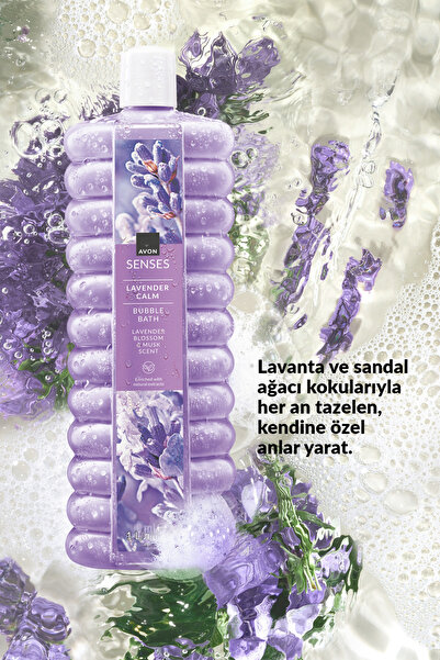 AVON Senses Lavender Calm Lavanta Kokulu Banyo Köpüğü 1 Lt. Üçlü Set