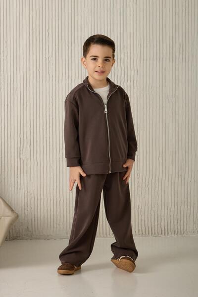 ŞEYMA COŞKUN Fermuarlı Takım Kids Kahve