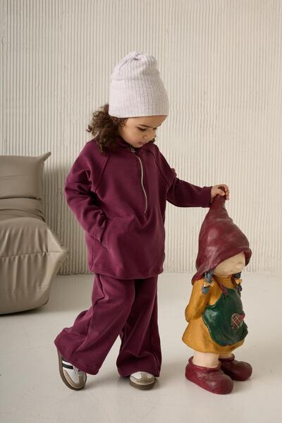 ŞEYMA COŞKUN Apoletli Takım Kids Mürdüm