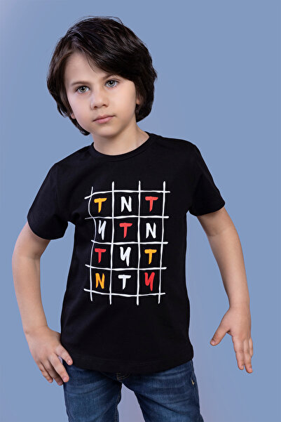 Toontoy Tricou cu mânecă scurtă și guler rotund, imprimat, pentru băieți - 12910