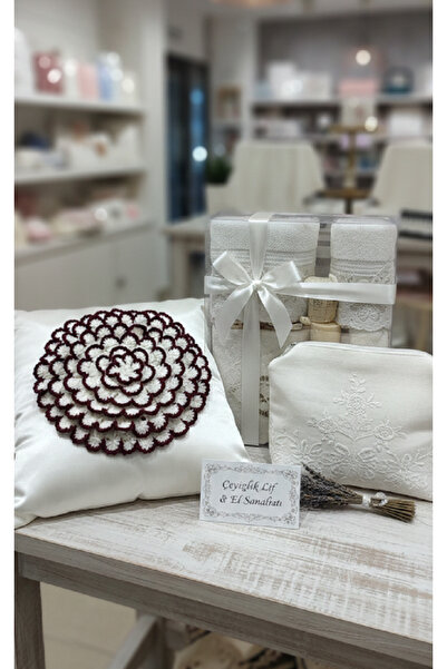 ASAFRİ مهر ومنشفة هدية محبوكة يدويًا قطعة واحدة