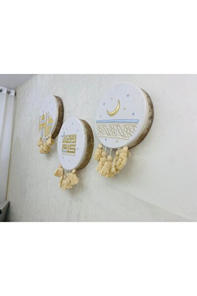 Generica Three wooden tambourine sets with high-quality fabric and genuine le...