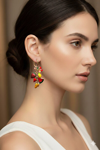 PETEK AKSESUAR أقراط سالانتي فروت كرز ليمون فراولة البطيخ