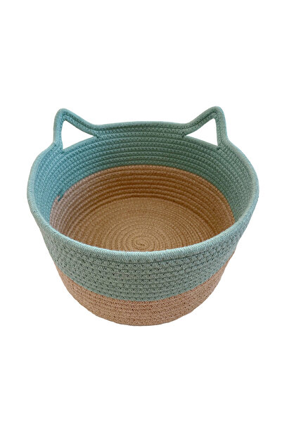 KOÇTAŞ Kedi Kulaklı Sepet 30x18 cm Yeşil