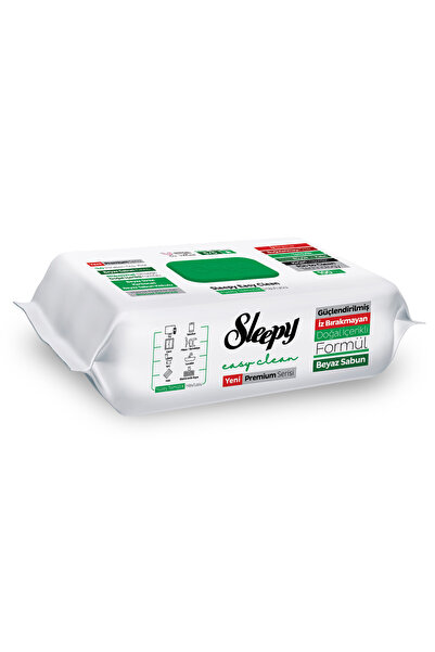 Sleepy Easy Clean Premium Beyaz Sabun Katkılı Yüzey Temizlik Havlusu Mendili 100 Yaprak
