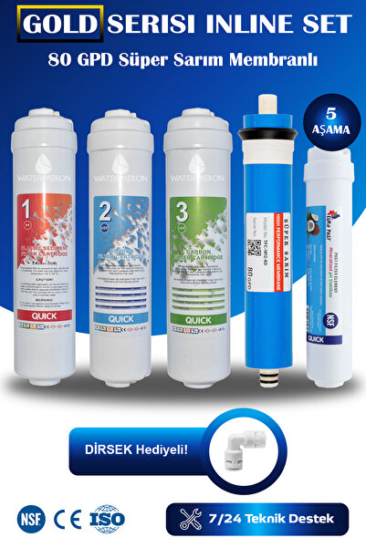 WaterMelon GOLD Serisi Kapalı Kasa Su Arıtma Cihazı 5 Aşama 80 GPD Süper Sarı...