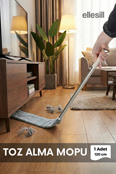 Ellesill Mikrofiber Başlıklı Dip Köşe Temizleme Mopu Dar Alan Toz Alma Fırças...