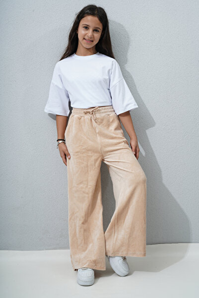 HayKids Devojčice, lepršave baršunaste jogger pantalone