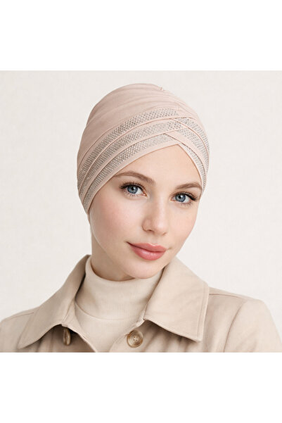 Şirin Giyim Aksesuar Üç Bantlı Taşlı Hazır Bone Tesettür Hijab - Hazır Bone Ş...