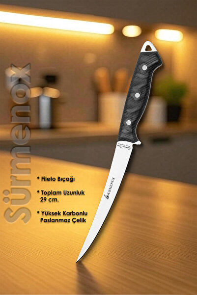 SÜRMENOX Sürmene Serisi Mutfak Fileto Bıçağı Steak Bıçak Et Balık Tavuk Filet...