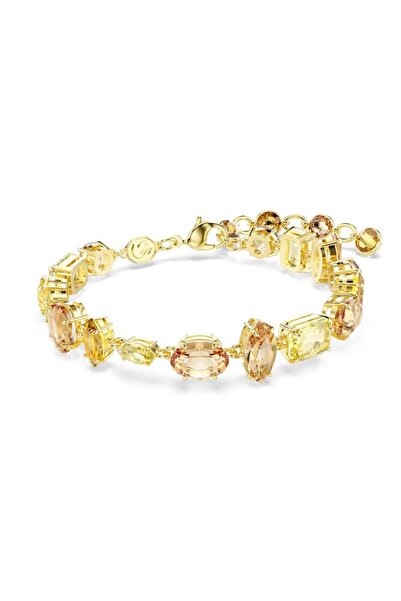 Swarovski سوار جيما، قطع مختلطة، أصفر، مطلي باللون الذهبي