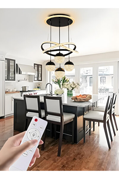 Generic LED remote-controlled three-color pendant lamp for restaurant living ...