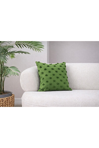 SWITA غطاء وسادة من الكتان المزخرف مقاس 43x43 - منقط