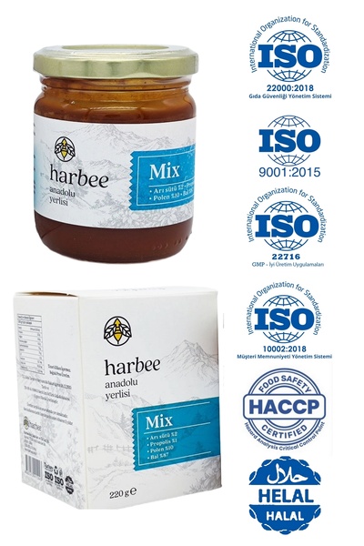 Har-Bee Mix %100 Doğal Karışım - Bal, Propolis, Arı Sütü ve Polen İçeren Güçl...