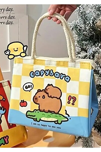 TATA CRAFT Capy Bara *mavi Termos Termal Yemek Taşıma Çantası Piknik, Okul, K...