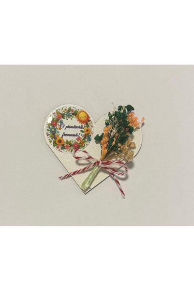 OEM MARTISOR Inima cu magnet, cu flori uscate🌸