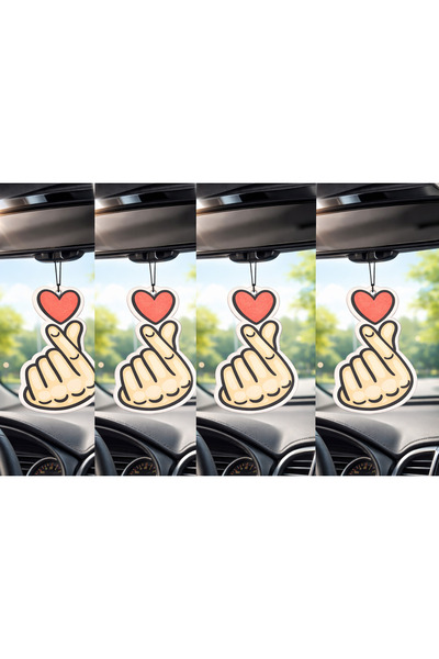 oto kokucum Kore Kalbi İpli Ayna Oto Kokusu 4 adet