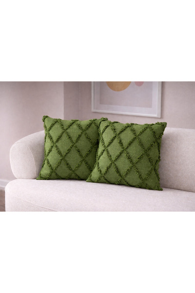 SWITA Zelena Lan Tkanina Dvostruka P Tačkasti dezen - K Navlaka za jastuk 43x43