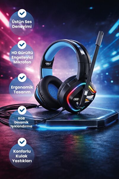 Xo RGB Işıklı Düşük Gecikmeli Hi-Fi Ses Destekli, Gürültü Engelleyici Mikrofo...