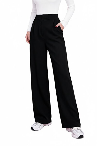 HAKKE Likralı Cırt Kapama Cepli Palazzo PANTOLON
